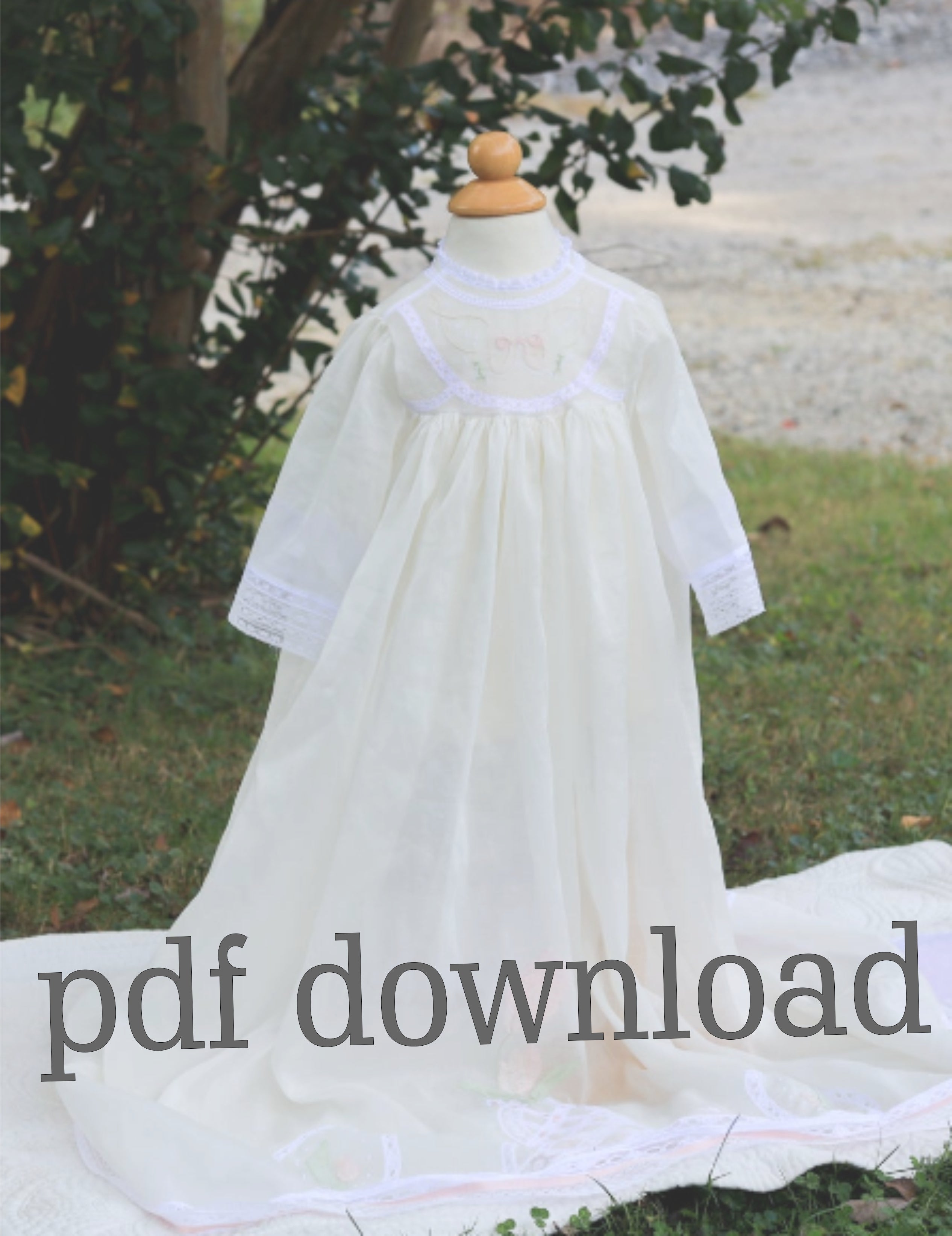 Baby Christening Gown Knitting Pattern pdf
