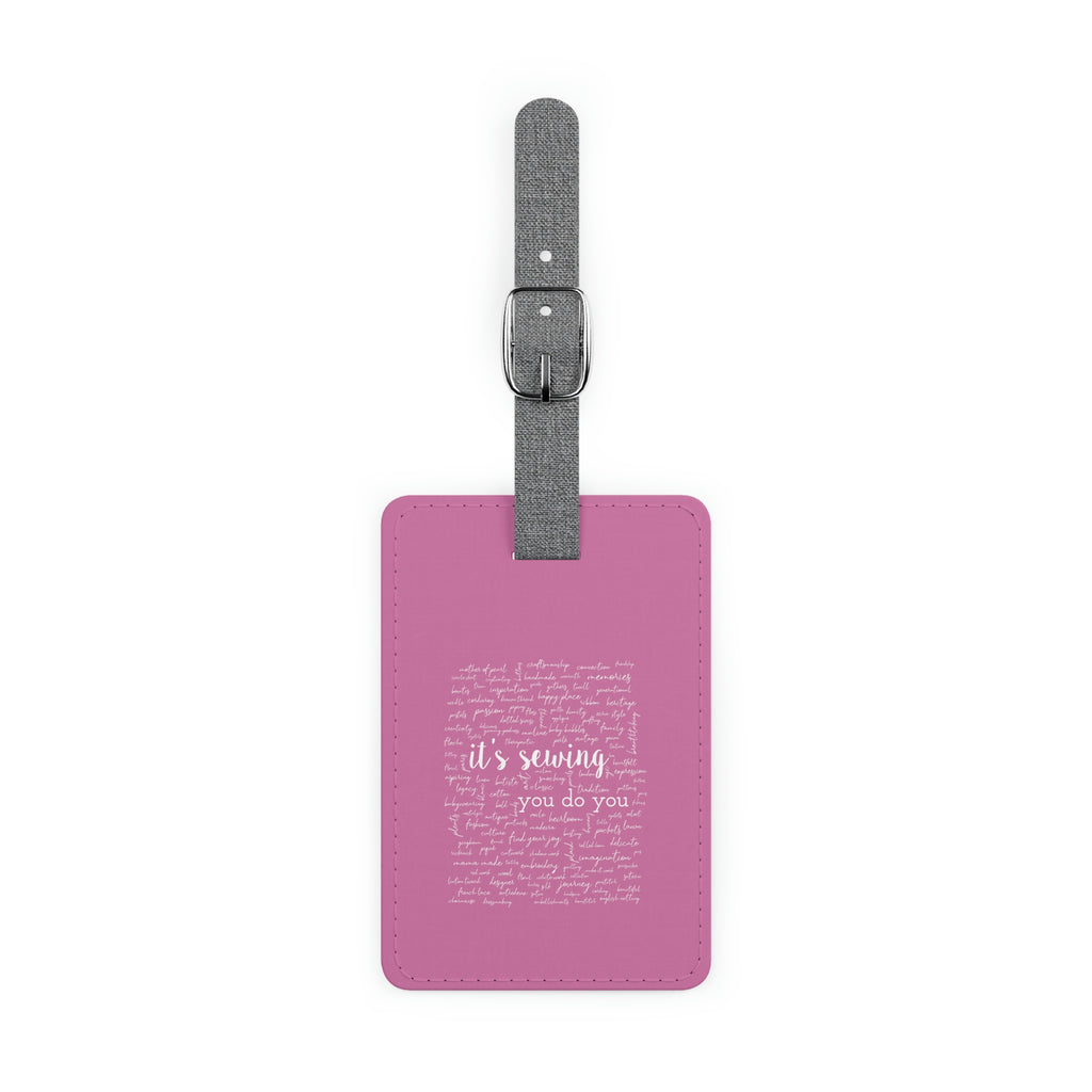 Pink Saffiano Polyester Luggage Tag, Rectangle | it's sewing, you do you