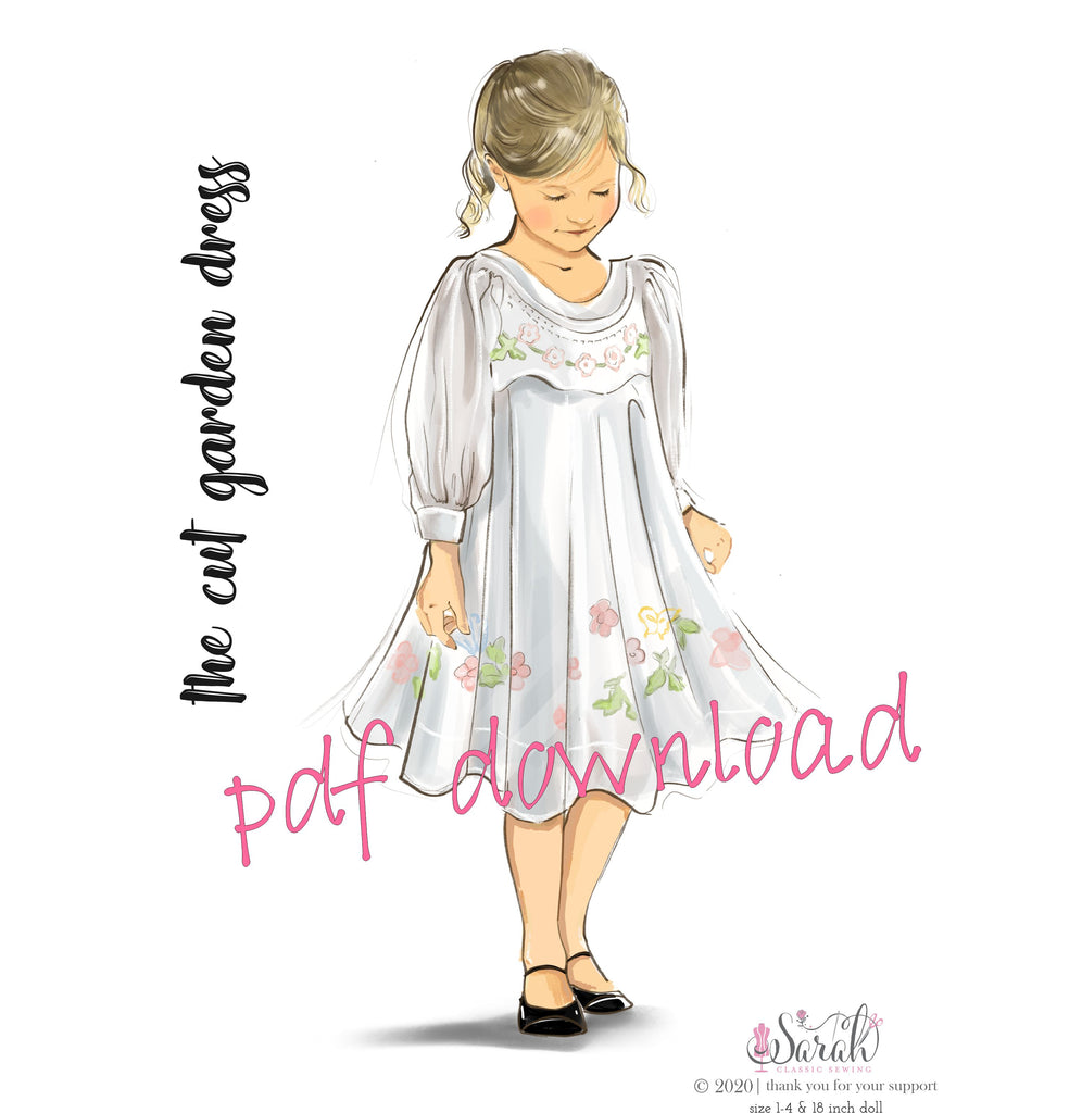 the cut garden dress pdf download freeshipping - Sarah Classic Sewing
