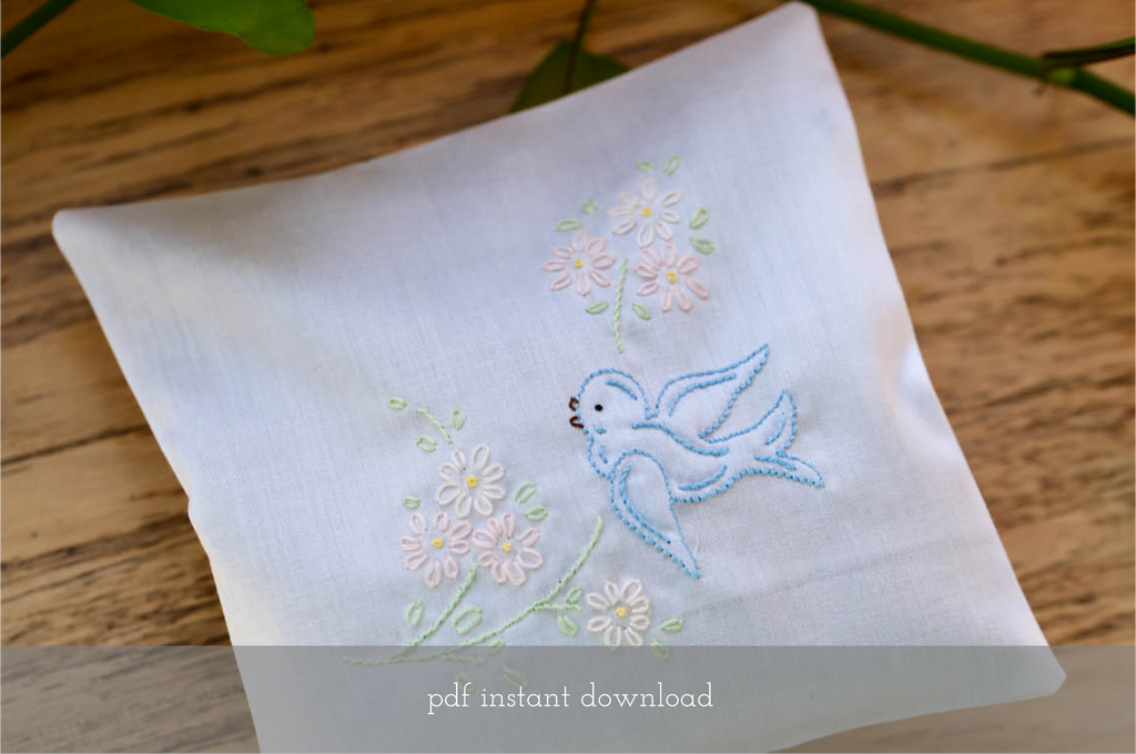 pdf blue bird embroidery design freeshipping - Sarah Classic Sewing