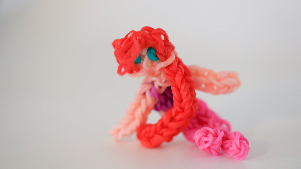 ariel w/ pink mermaid tail rainbow loom loopy figure