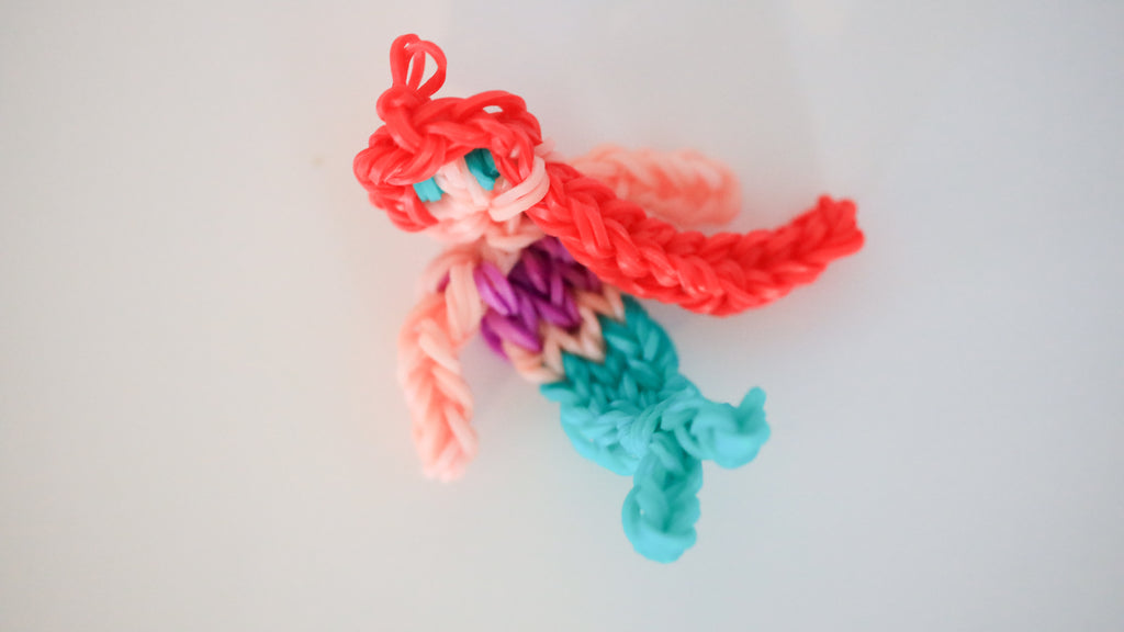 ariel w/ turquoise mermaid tail rainbow loom loopy figure